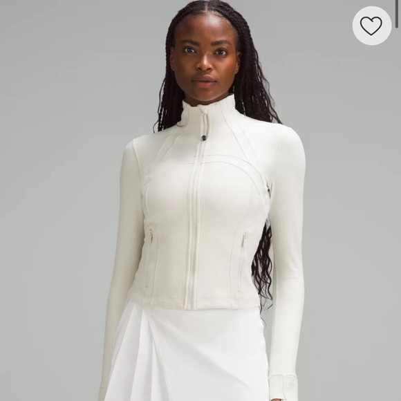 lululemon athletica Jackets & Blazers - Lululemon Define Cropped Jacket Ribbed Nulu Shine color Bone Sz 8